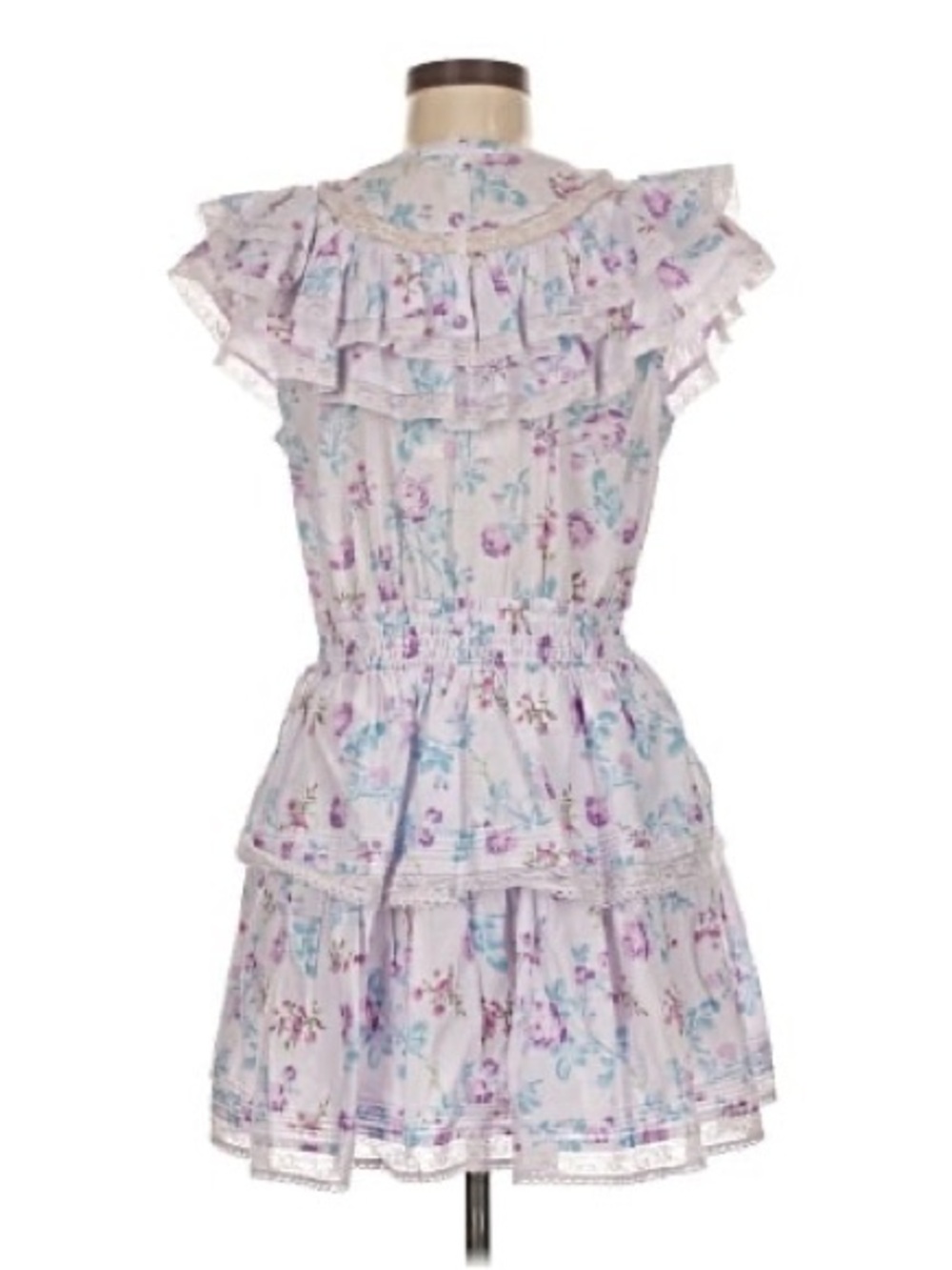 LoveShackFancy -Target Lavender Floral Ruffle Tiered Mini Dress - Picture 4 of 9